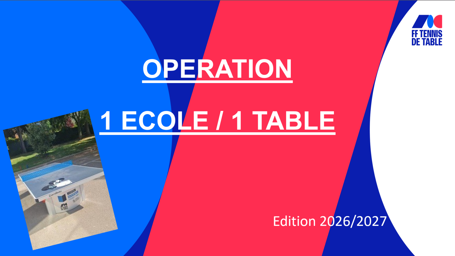 OP 1 école = 1 table
